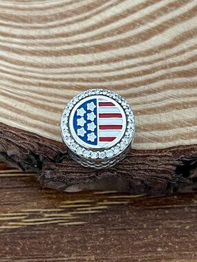 Pandora US America Flag Exclusive Bead Charm S925 Silver Charm